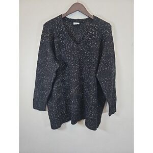 Avenue Women's Black Sparkle Knit Pullover Sweater‎ Size 26/28